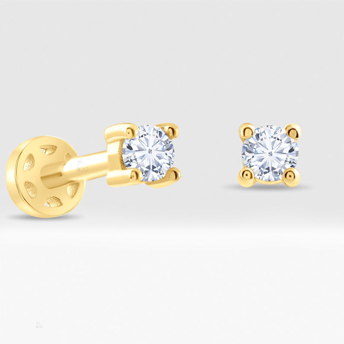 0,05 Karat Tektaş Pırlanta Piercing · Sarı Altın