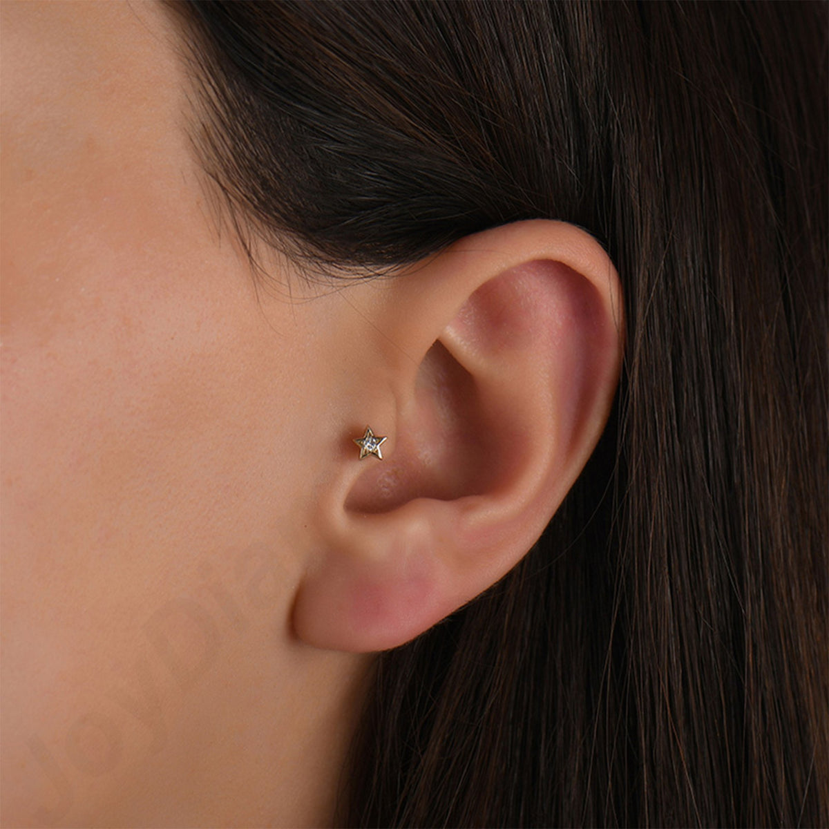 0,02 Karat Yıldız Pırlanta Piercing
