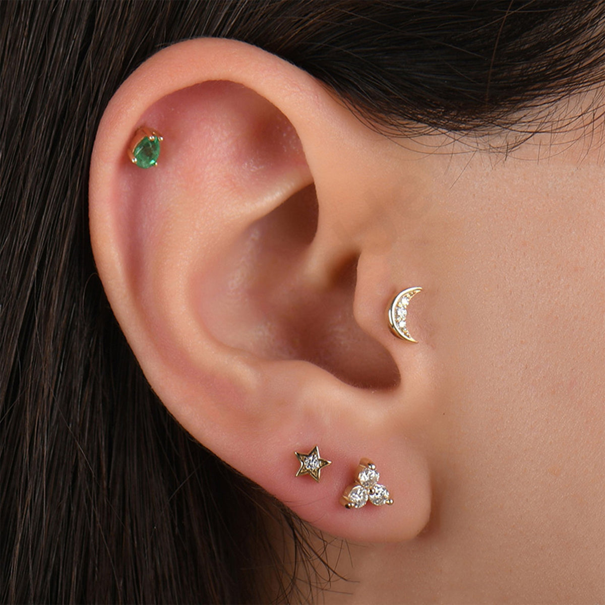 0,02 Karat Yıldız Pırlanta Piercing