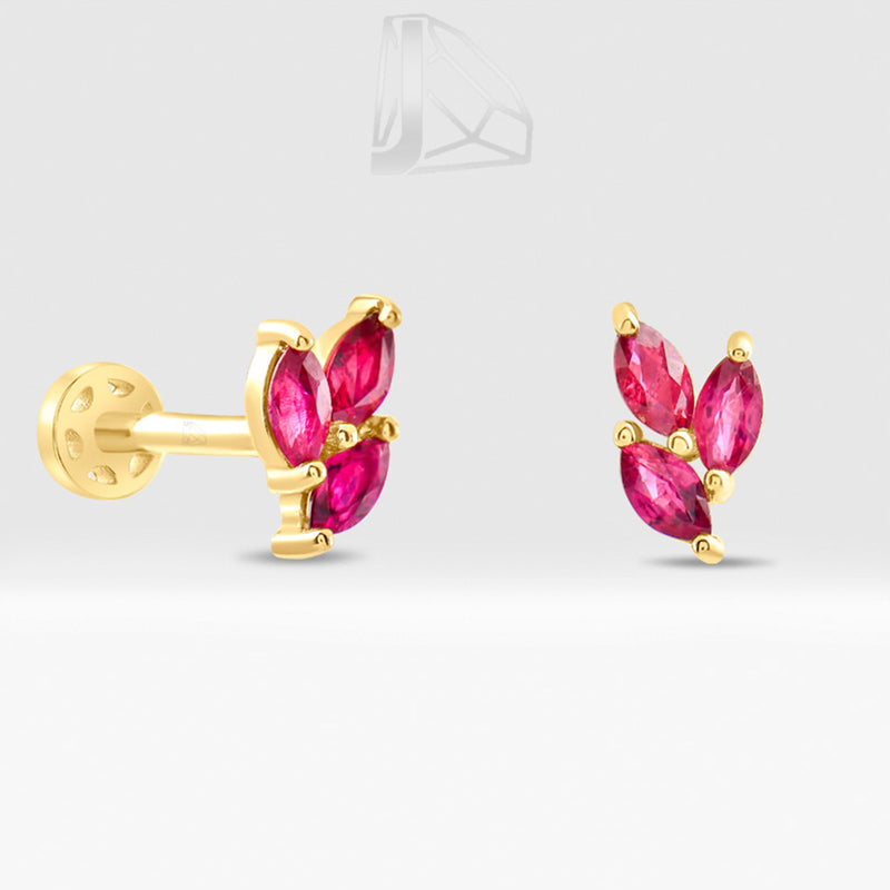 0,20 Karat Markiz Yakut Piercing · Sarı Altın