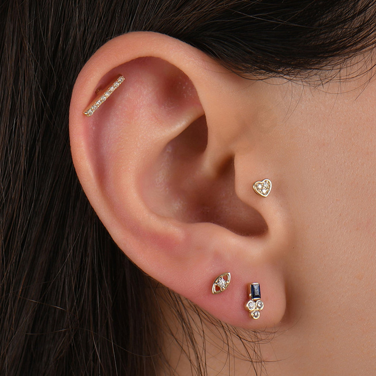 0,02 Karat Göz Pırlanta Piercing