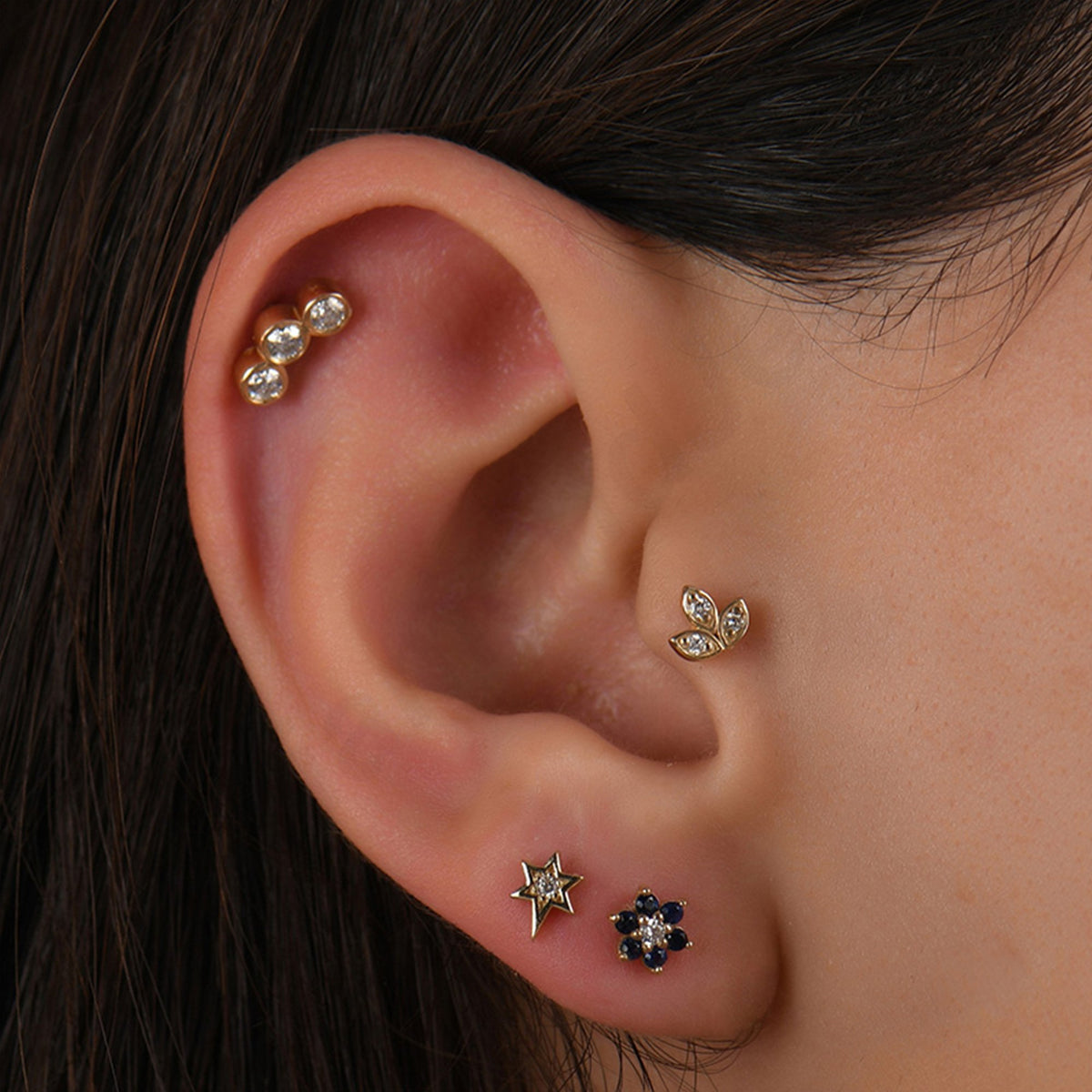 0,02 Karat Kuzey Yıldızı Pırlanta Piercing