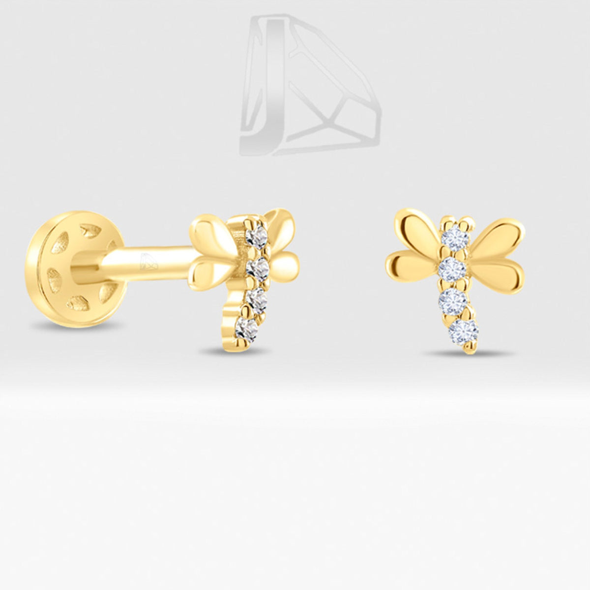 0,02 Karat Yusufçuk Pırlanta Piercing · Sarı Altın