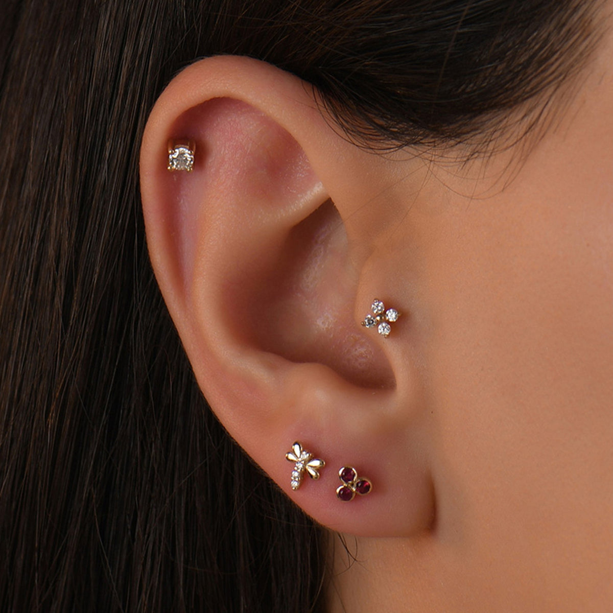 0,02 Karat Yusufçuk Pırlanta Piercing