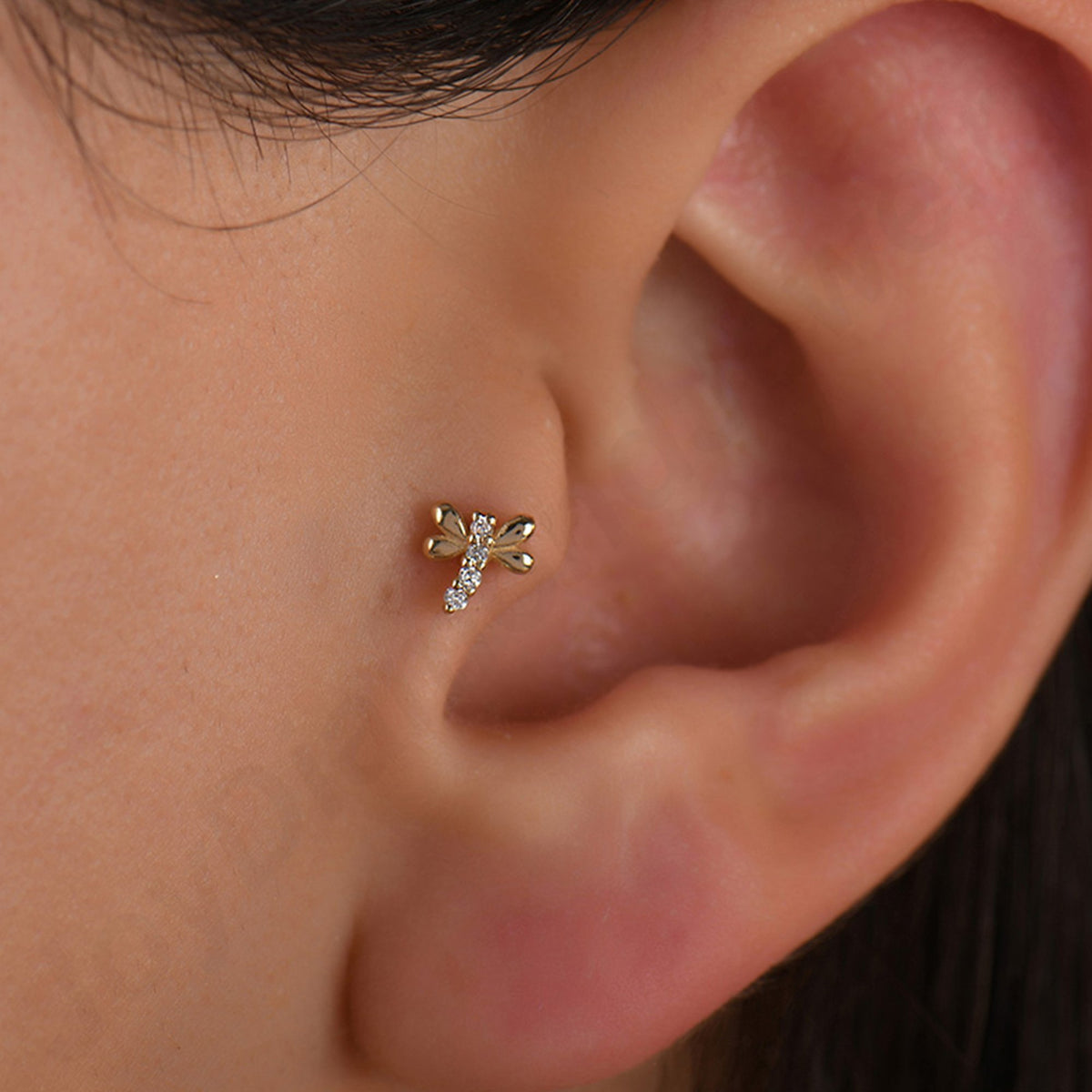 0,02 Karat Yusufçuk Pırlanta Piercing