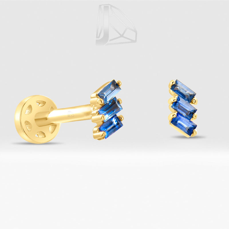 0,08 Karat Baget Safir Piercing · Sarı Altın