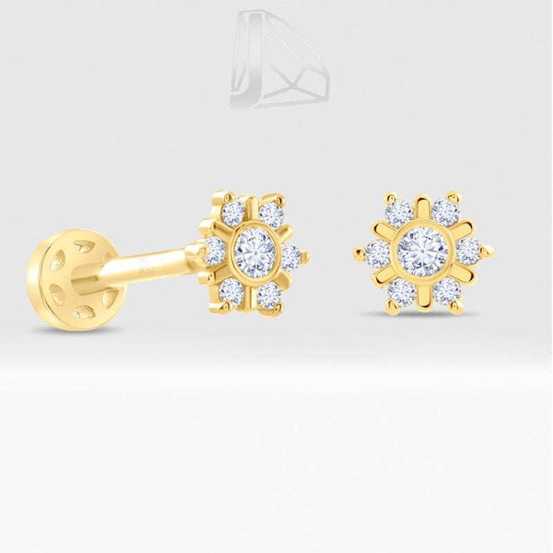 0,08 Karat Kar Tanesi Pırlanta Piercing · Sarı Altın