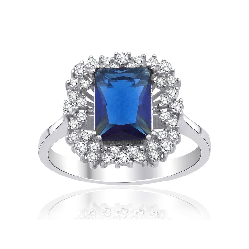 1,55 Karat Baget Safir Pırlanta Yüzük · Beyaz Altın