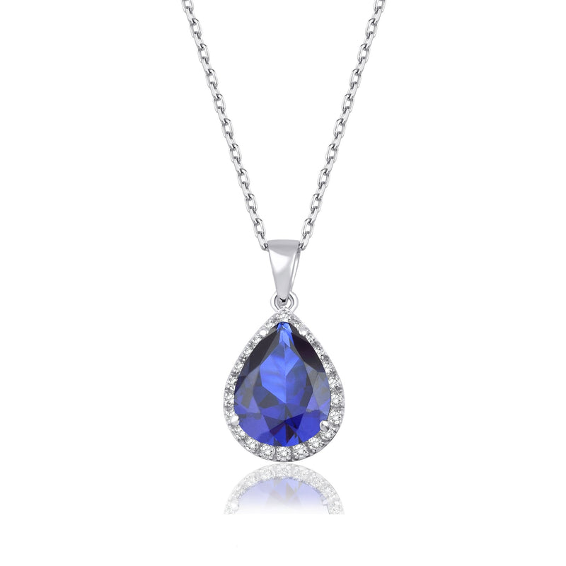 1,46 Karat Damla Safir Pırlanta Kolye · Beyaz Altın