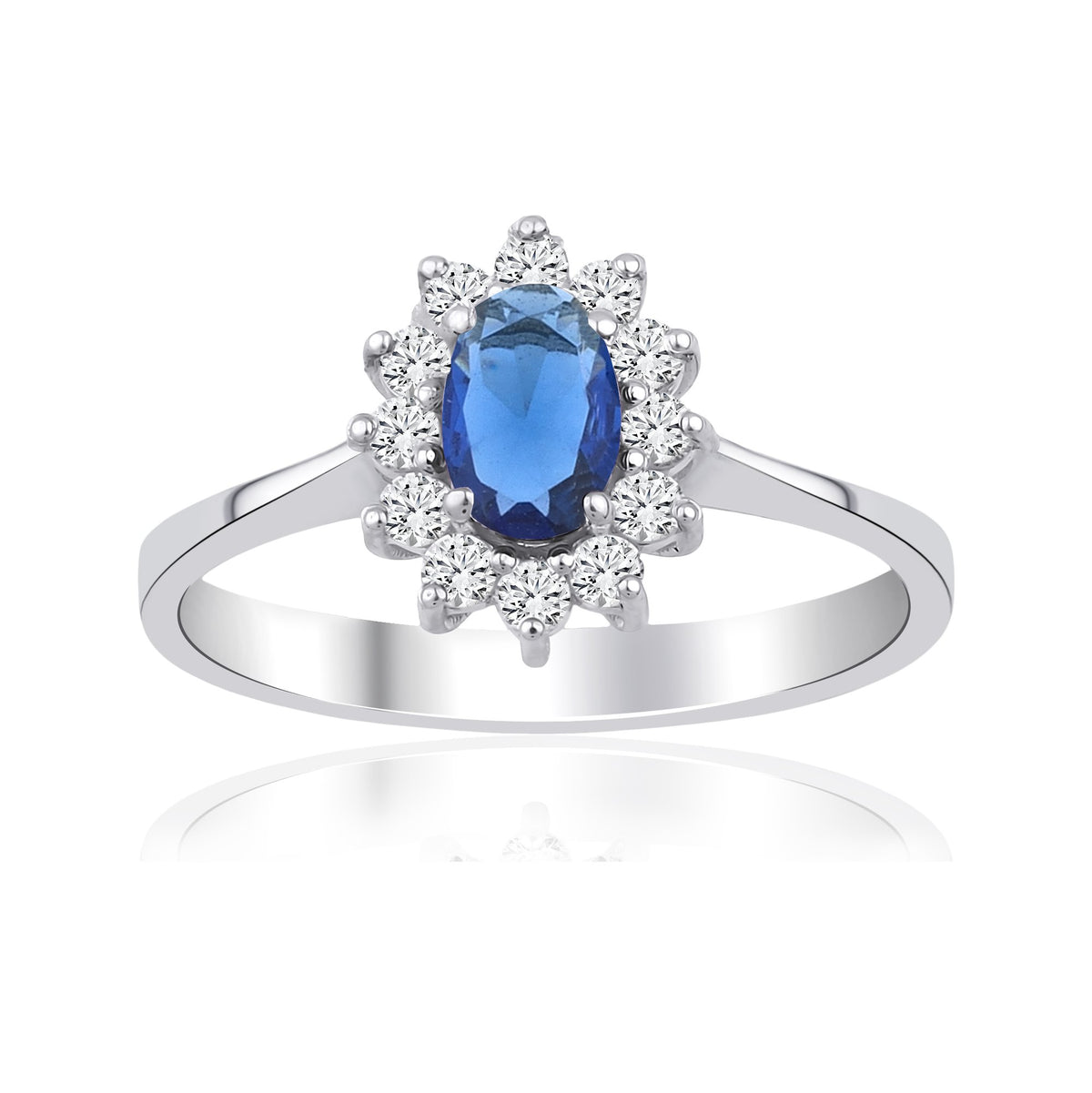 1,04 Karat Oval Safir Pırlanta Yüzük · Beyaz Altın
